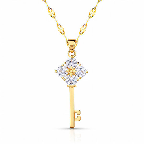 Crystal Necklace – 18K Gold Plated Steel