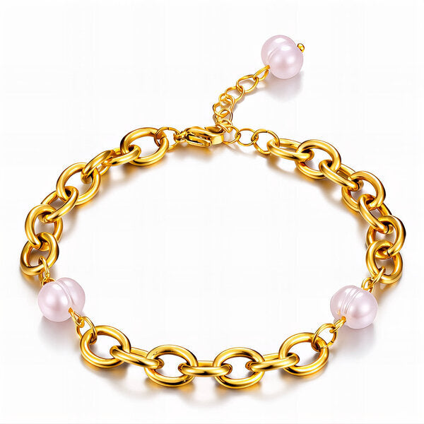 Paige Bracelet – 18K Gold Plated Steel